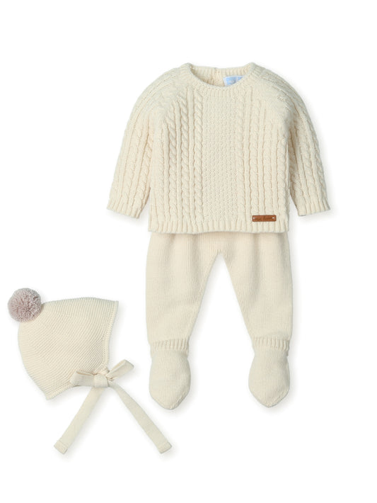 Traje 3P Canesú 0201 Pompom NATURAL TRENZ