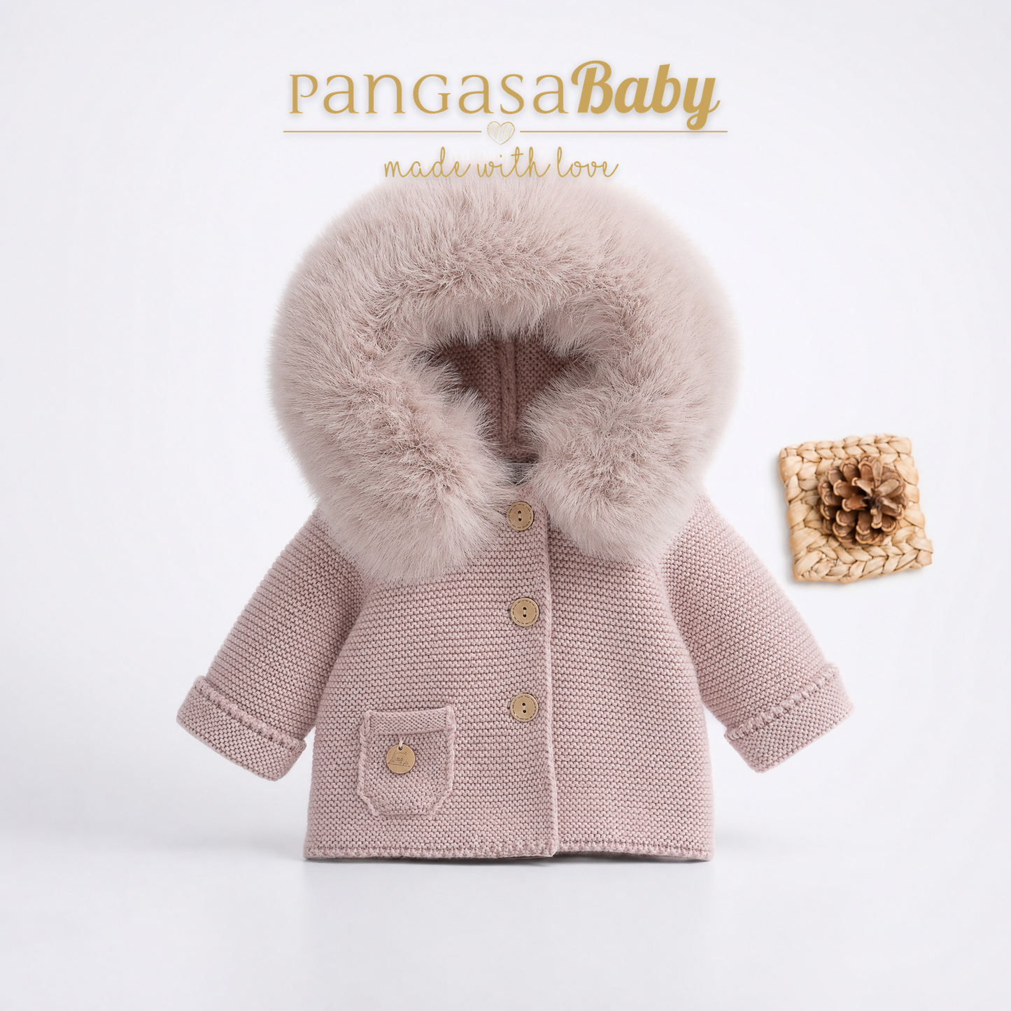Trenka Luxury Rosa Vintage Pelo Al Tono |Pangasa Baby | Sonajero Kids