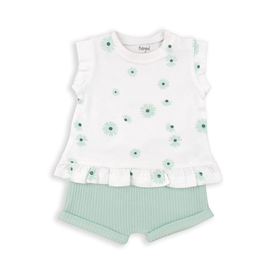 Conjunto Short Flores Menta
