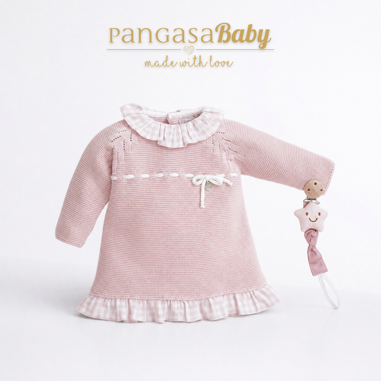 Vestido de Punto Rosa Pangasa Baby | Sonajero Kids