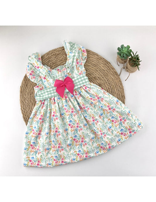 Vestido Verde Flores Vichy