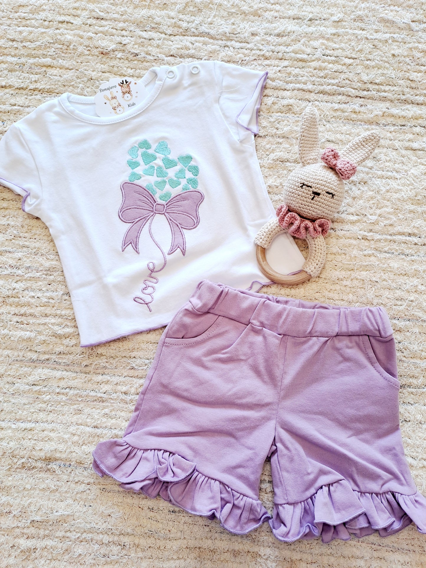 Conjunto Love Lazo Lila