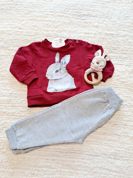 Conjunto Conejo Burdeos