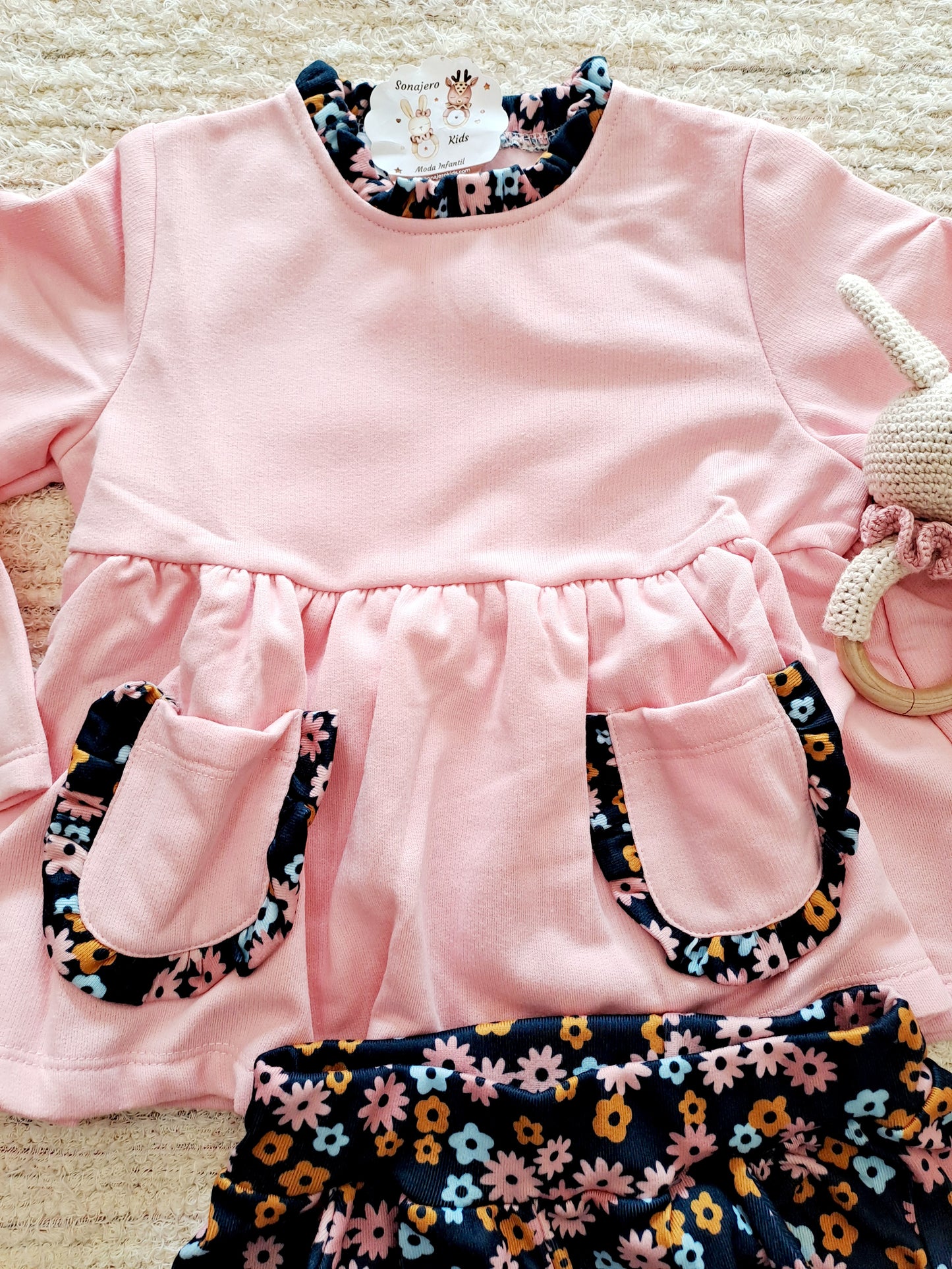 Conjunto Short Flores Rosa