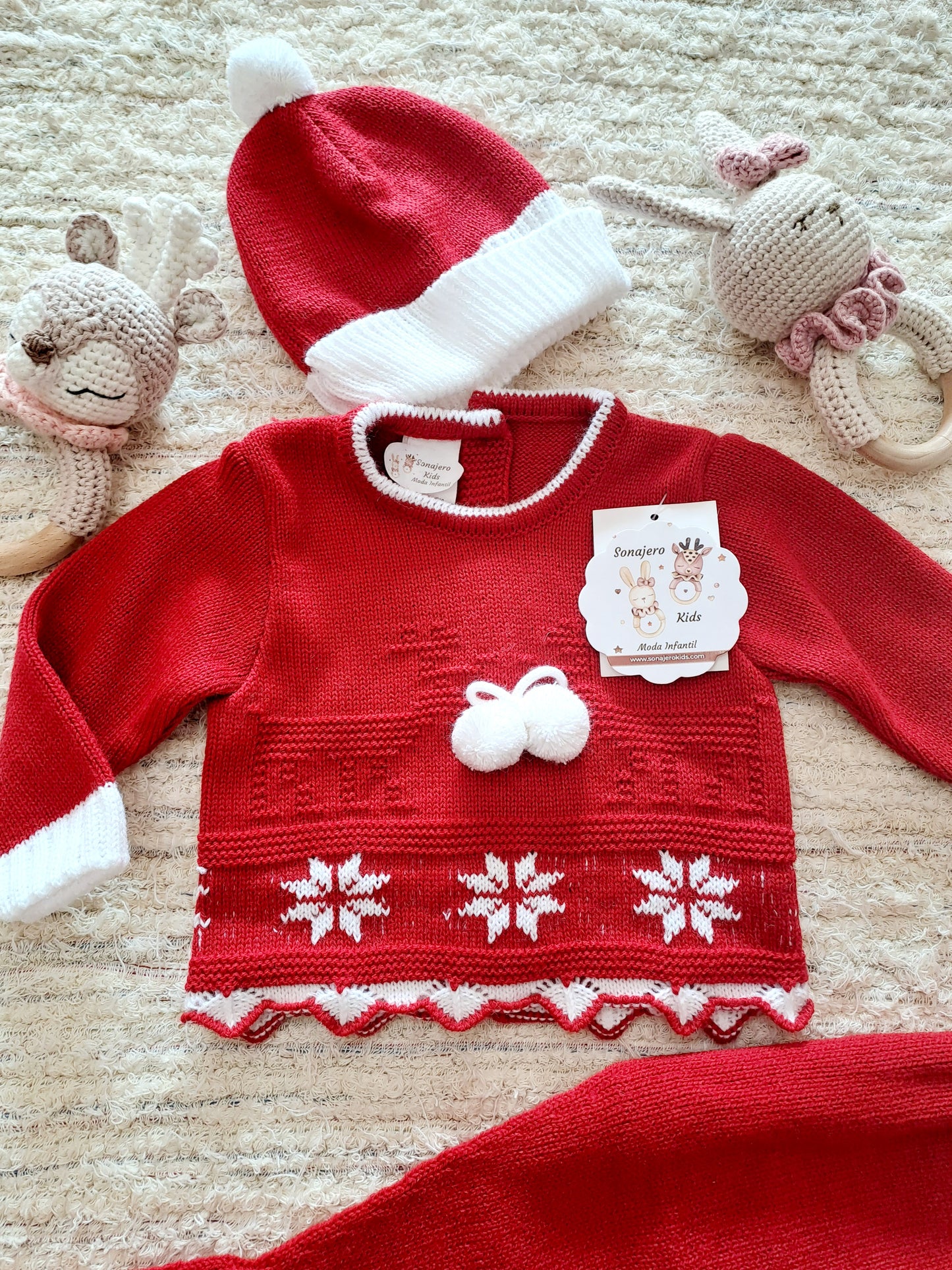 Conjunto Lana Bebe Rojo