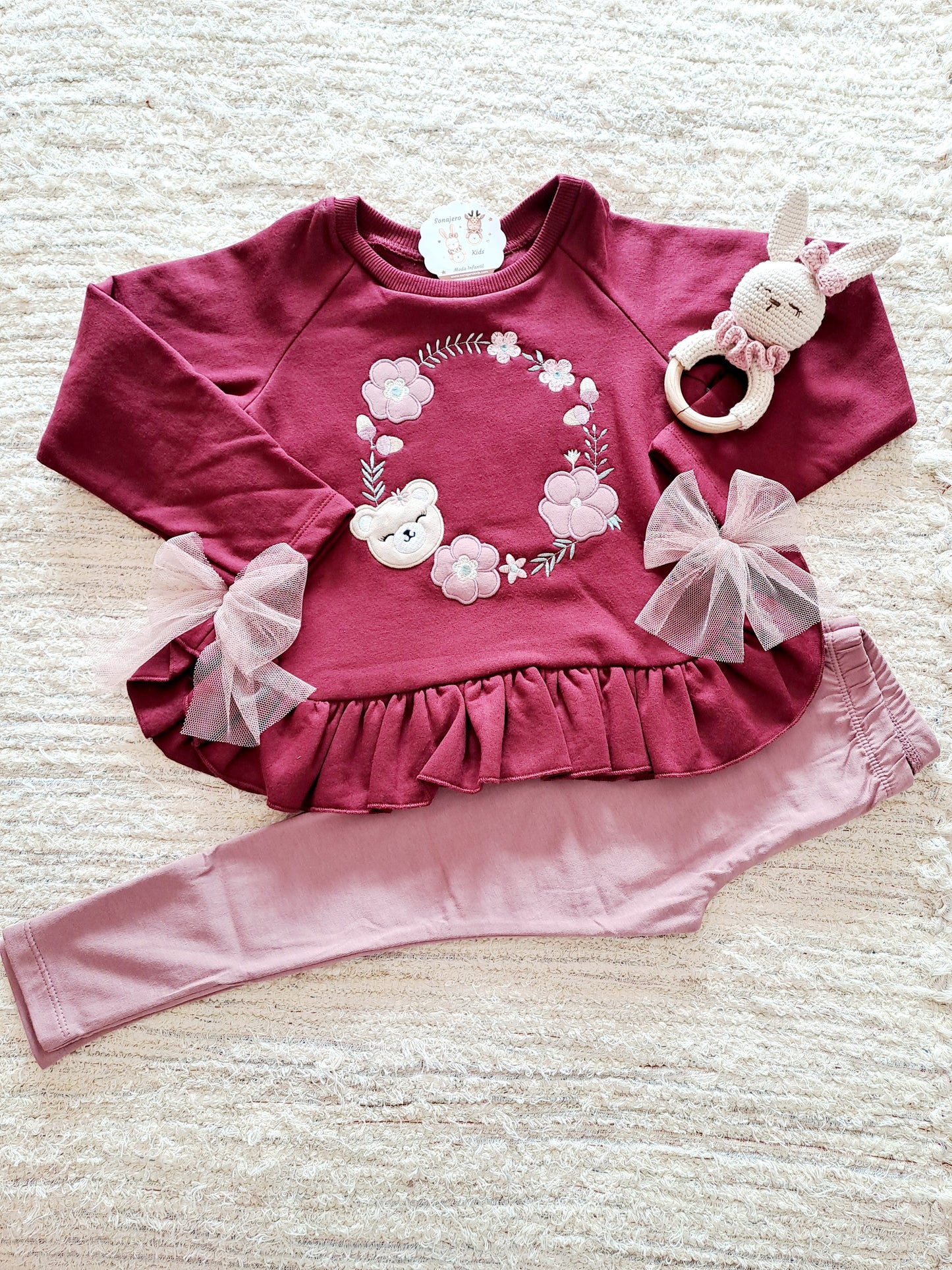 Leggins Oso Floral Maquillaje