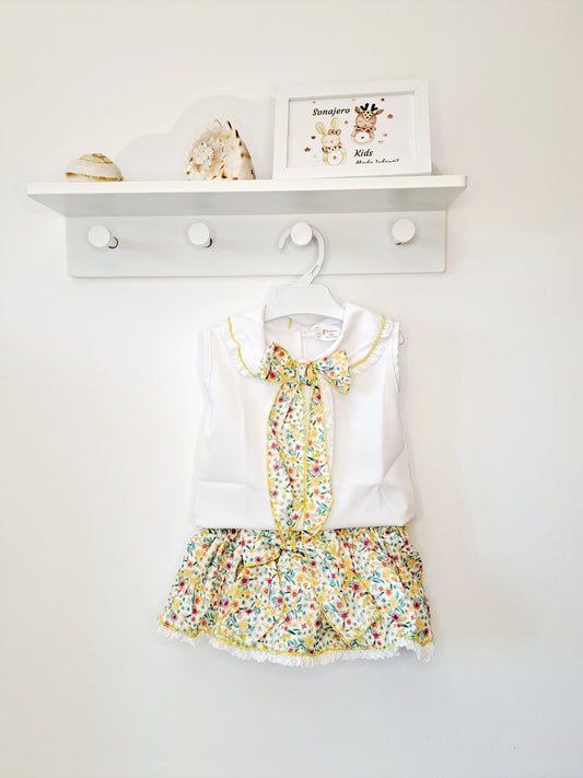 Conjunto Blanco Flores