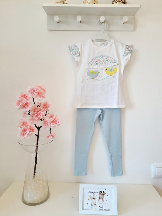 Leggings Dos Pajaritos Celeste