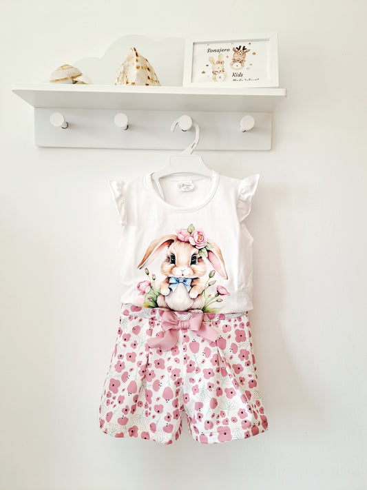 Conjunto Short Rabbit Flowers