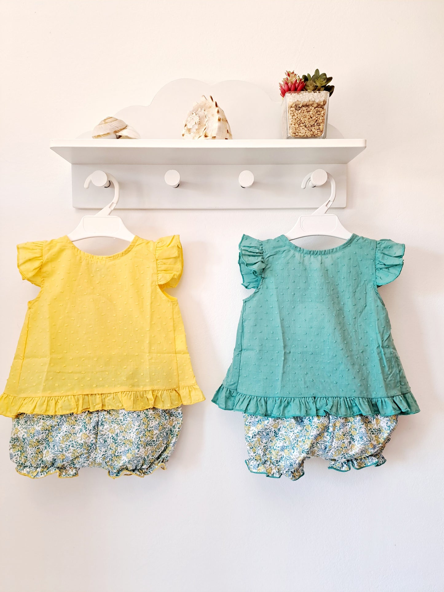 Conjunto Plumetti Flores Verde