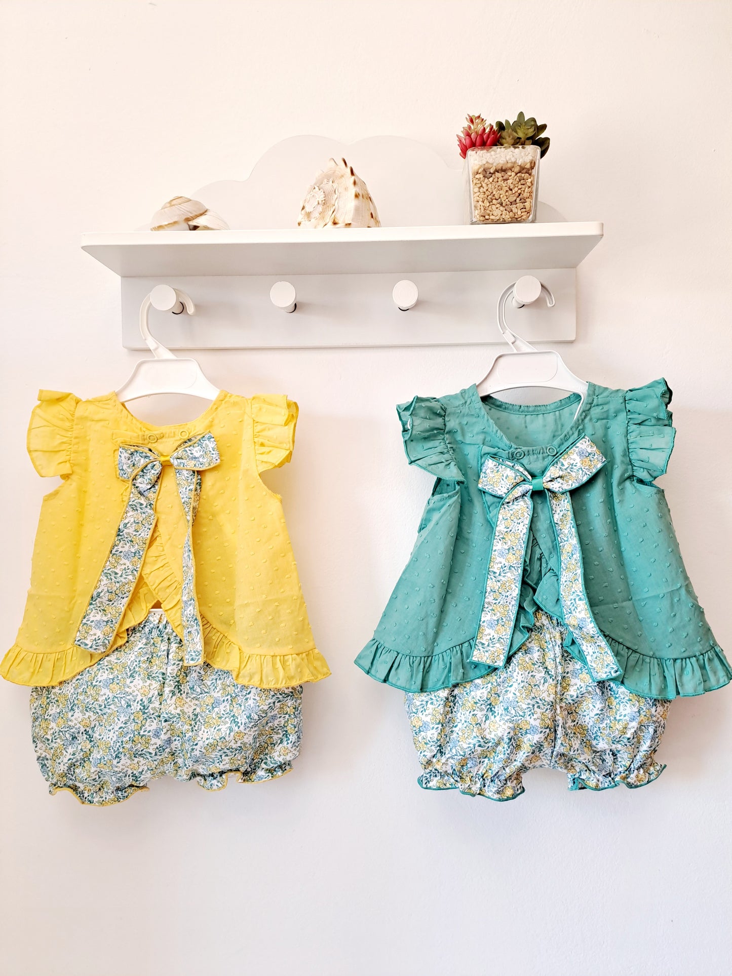 Conjunto Plumetti Flores Verde