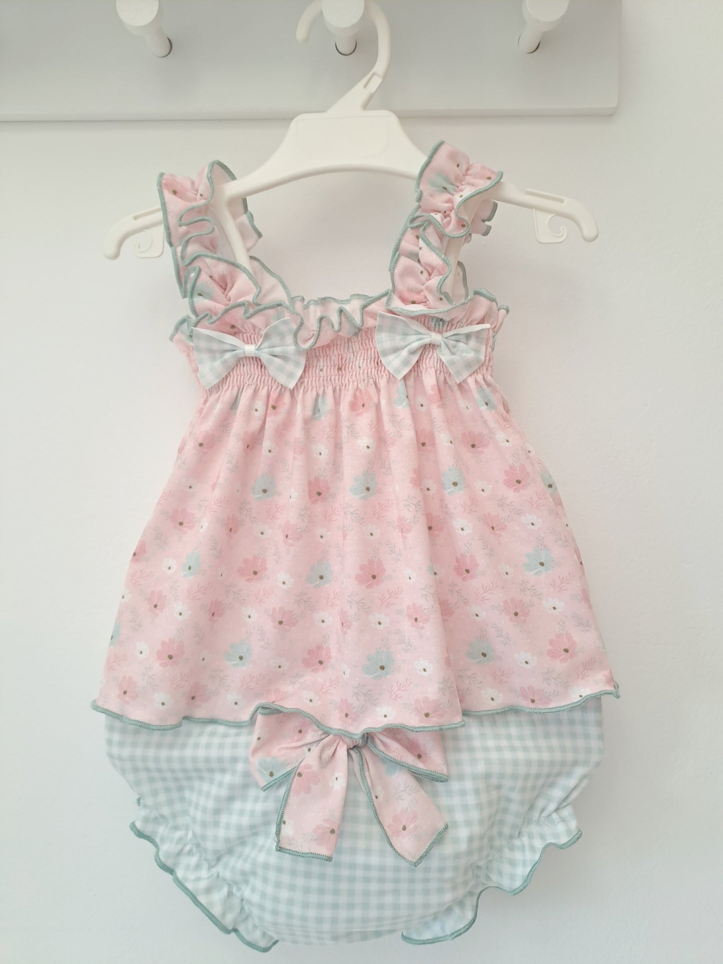 Conjunto Verde Flores Vichy