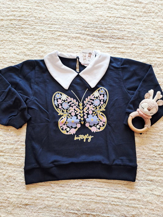 Sudadera Mariposa Marino