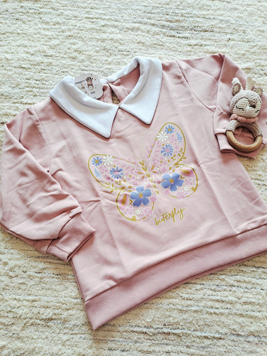 Sudadera Mariposa Rosa