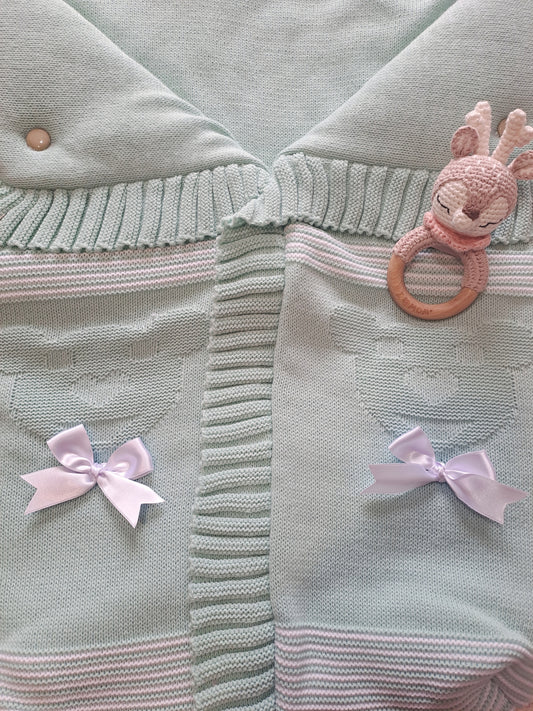 Saquitos Lana Verde Blanco