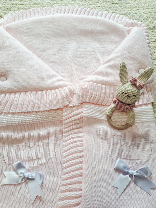 Saquitos Lana Rosa Blanco