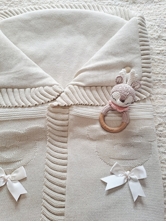 Saquitos Lana Beige Blanco