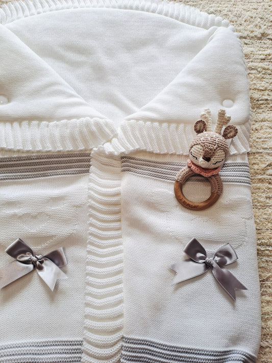 Saquitos Lana Blanco Gris