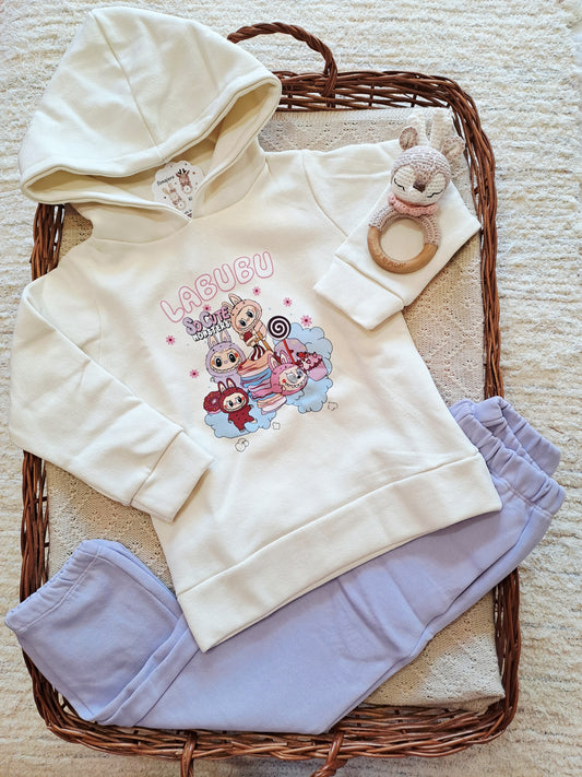 Conjunto Sudadera Labubu Lila