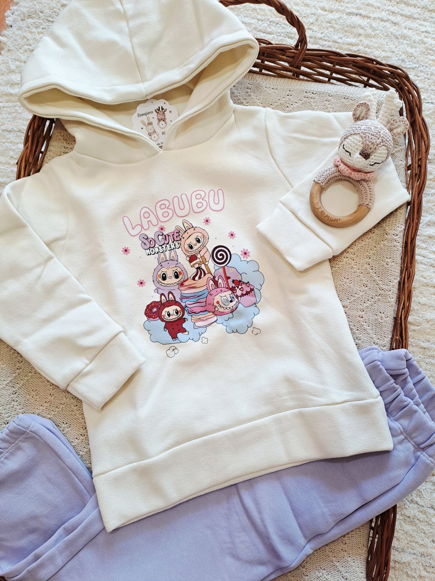 Conjunto Sudadera Labubu Lila