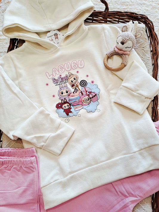 Conjunto Sudadera Labubu Rosa
