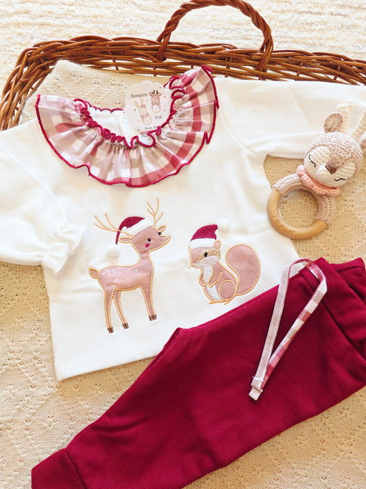 Conjunto Niña Ciervitos Navidad