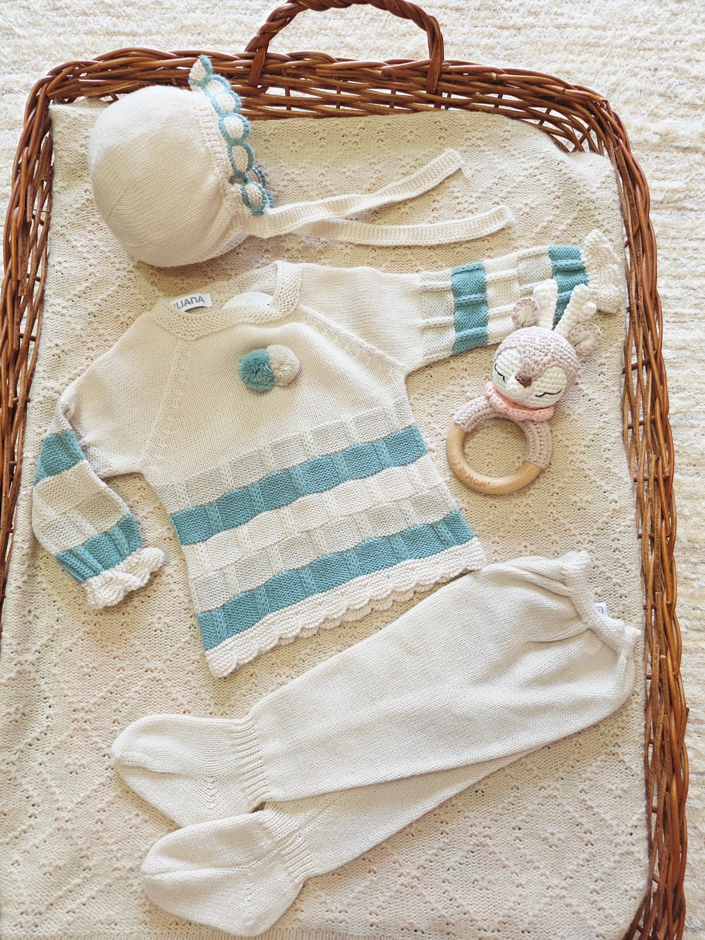 Conjunto 26556 Beige Verde 3 Piezas