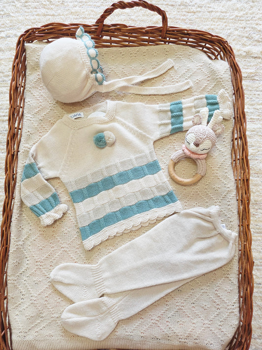 Conjunto 26556 Beige Verde 3 Piezas