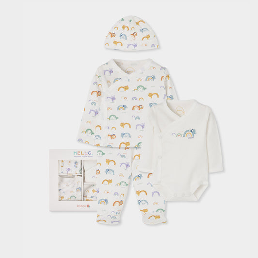 Set Recién Nacido 4 Piezas Boboli | Regalo Canastilla Bebé | Sonajero Kids