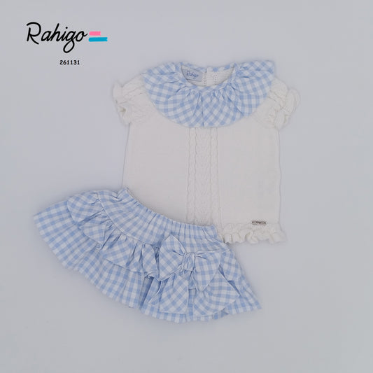 Conjunto Falda Celeste Blanco