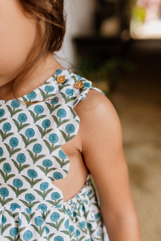 Vestido Algodon Azul