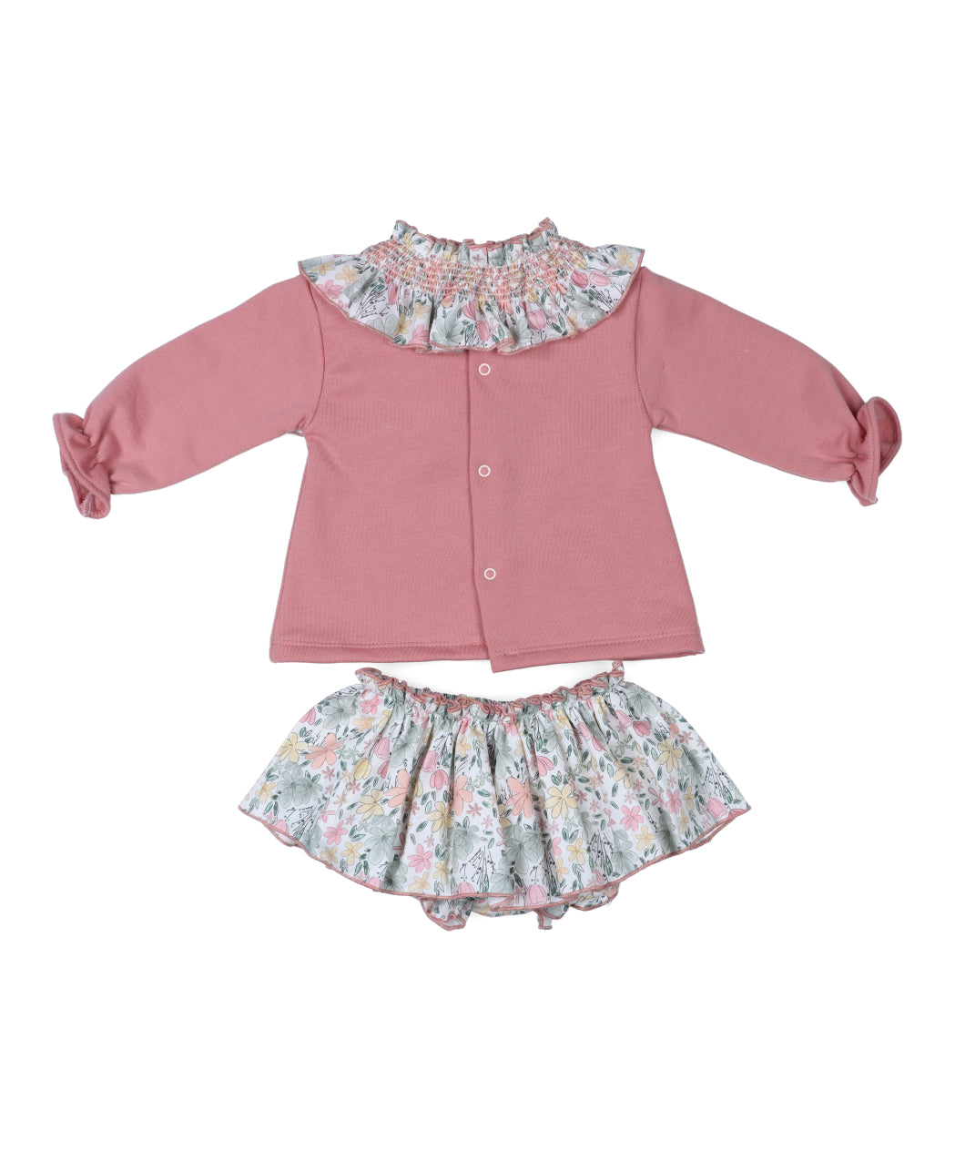 Conjunto Cuello Nido de Abeja Floral