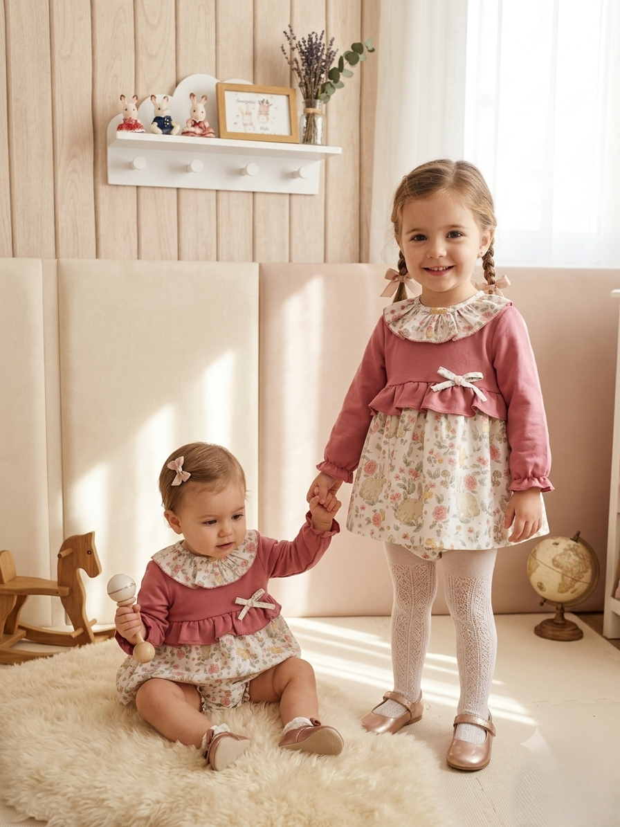 Conjunto Infantil de Conejitos Rosa Maquillaje | Sonajero Kids