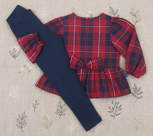 Conjunto Leggins Cuadros Escoces
