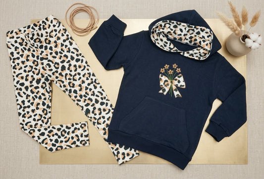 Conjunto Leggins Lazo Flores Marino