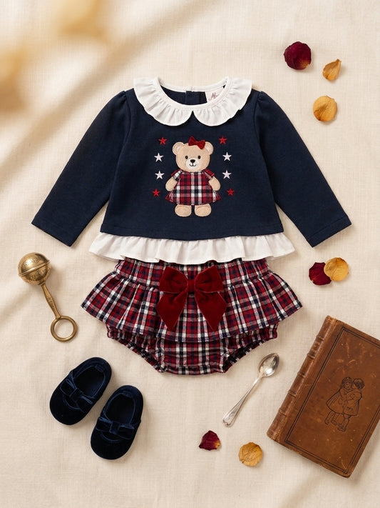 Conjunto Niña Oso Estrellas