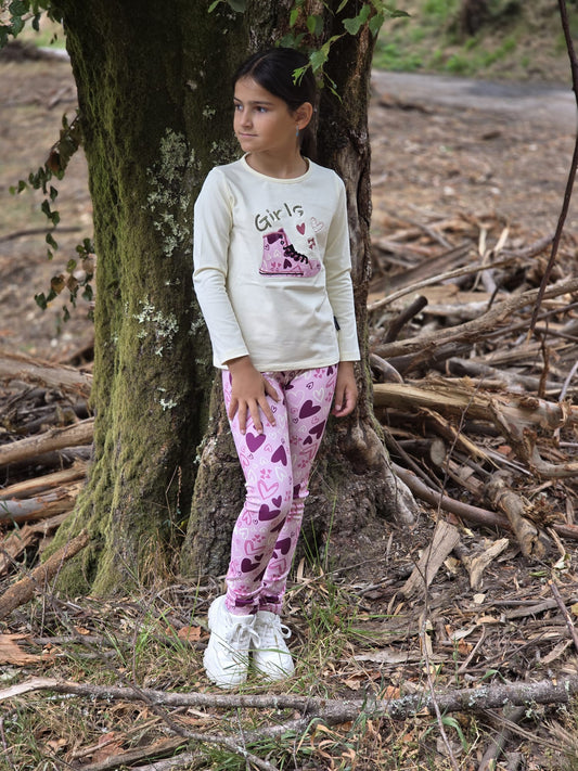 Conjunto Leggins Girls Beige