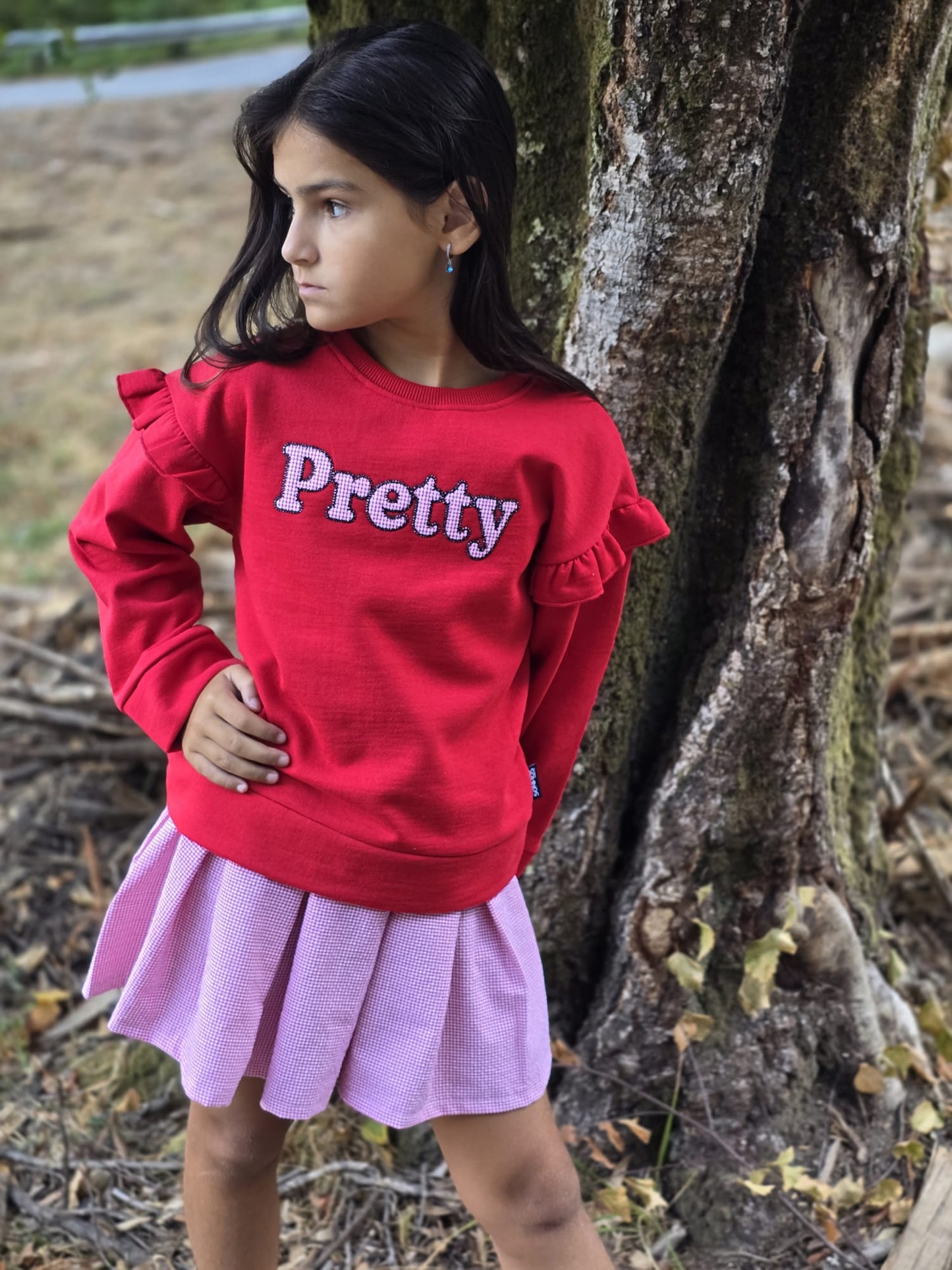 Conjunto Niña Gato Rojo