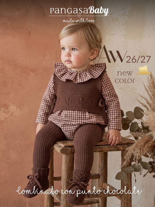 Pelele Tela Rosa/Chocolate - Pangasa Baby