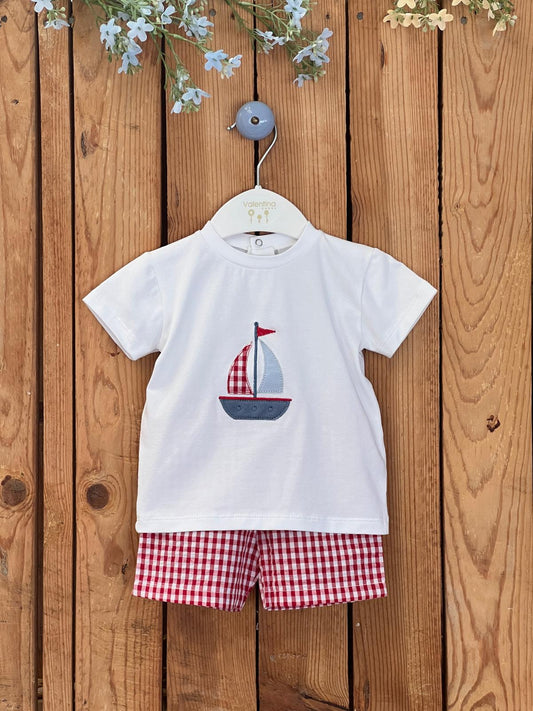 Conjunto Niño Boat Red