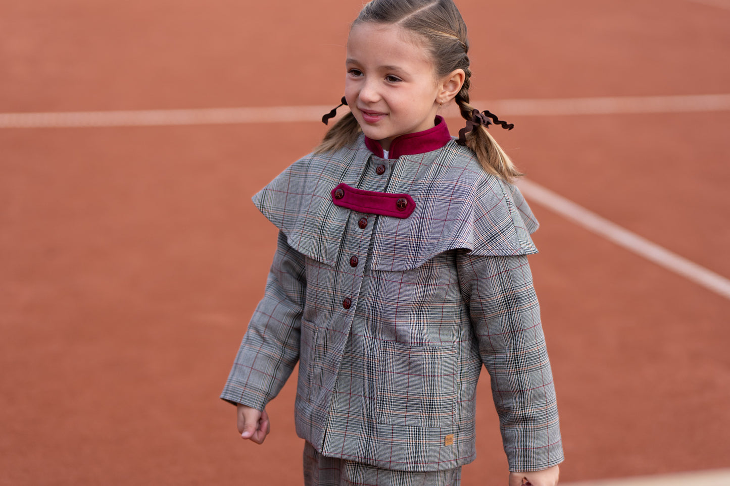 Chaqueta Niños Cuadro Príncipe de Gales con Capa | Sonajero Kids