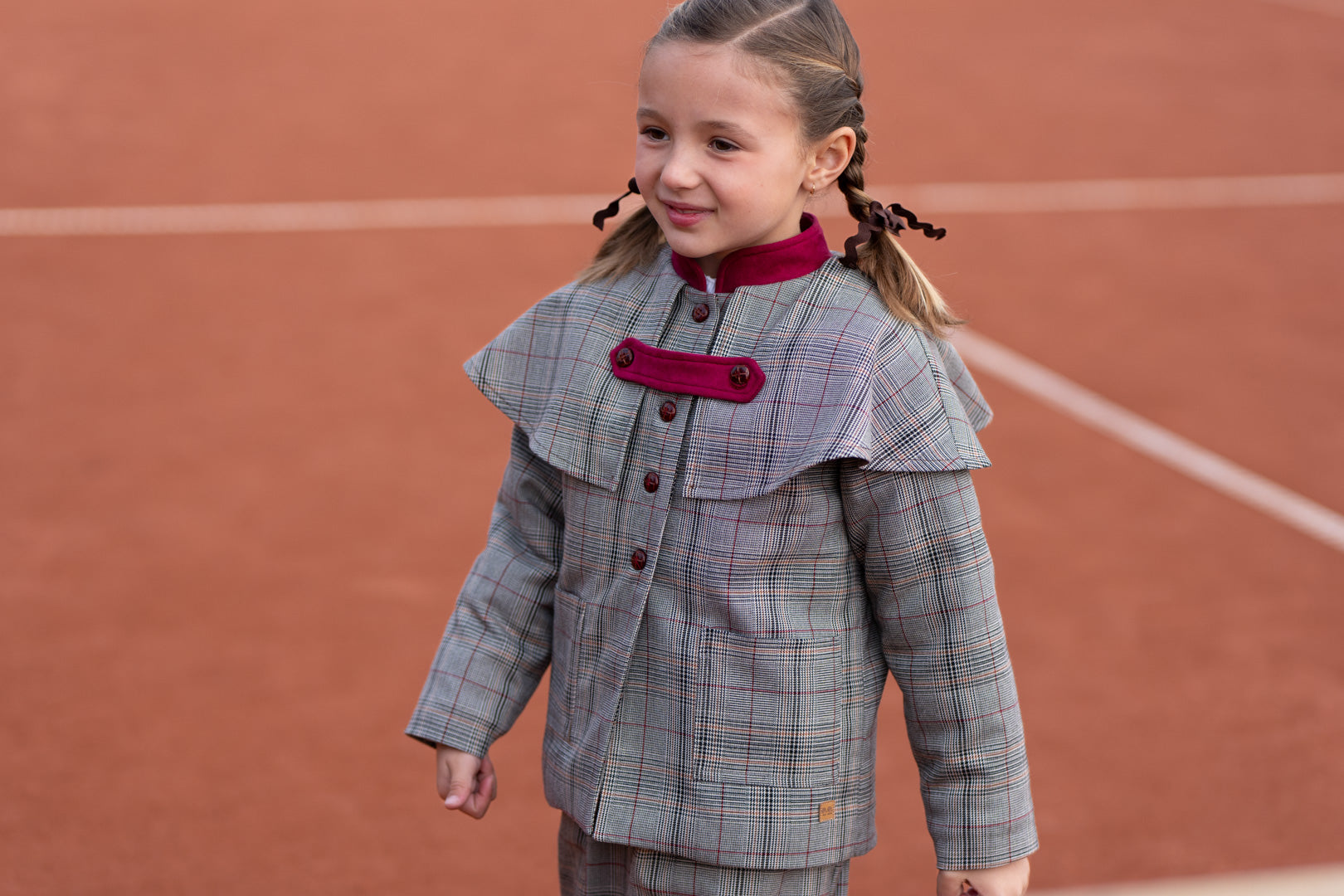 Chaqueta Niños Cuadro Príncipe de Gales con Capa | Sonajero Kids
