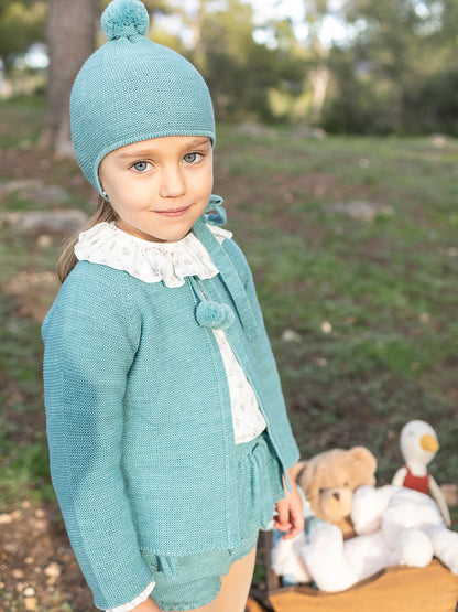 Conjunto 3 Piezas de Punto y Blusa Floral Infantil | Sonajero Kids
