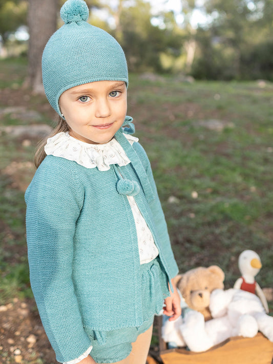 Conjunto 3 Piezas de Punto y Blusa Floral Infantil | Sonajero Kids
