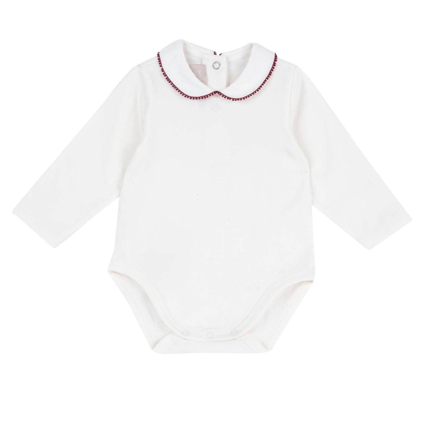 Body Bebé Crudo con Cuello Ribete Granate | Moda Infantil | Sonajero Kids