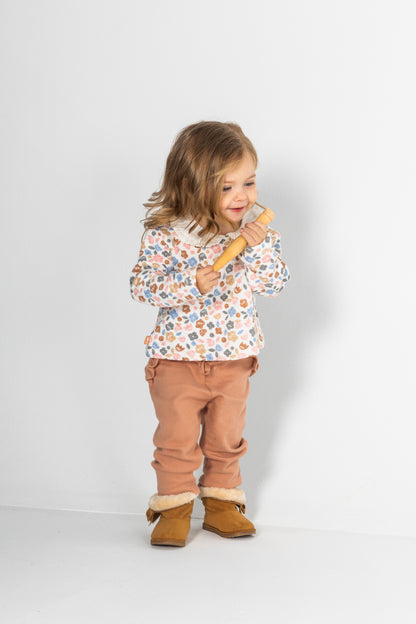 Conjunto 2 Piezas Bebé Niña - Blusa Floral y Leggings Rosa | Sonajero Kids
