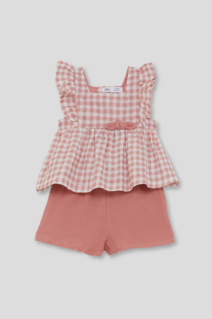 Conjunto Short Vichy Maquillaje