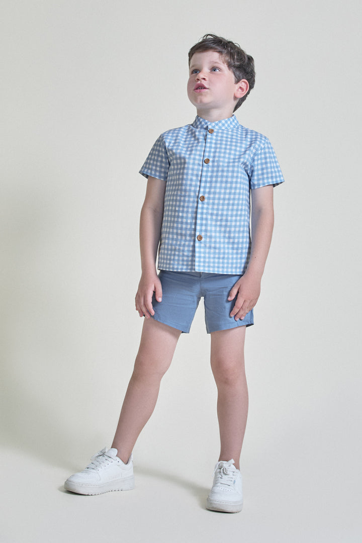 Conjunto Niño Vichy Azul Nude
