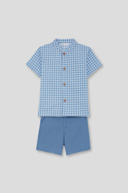 Conjunto Niño Vichy Azul Nude