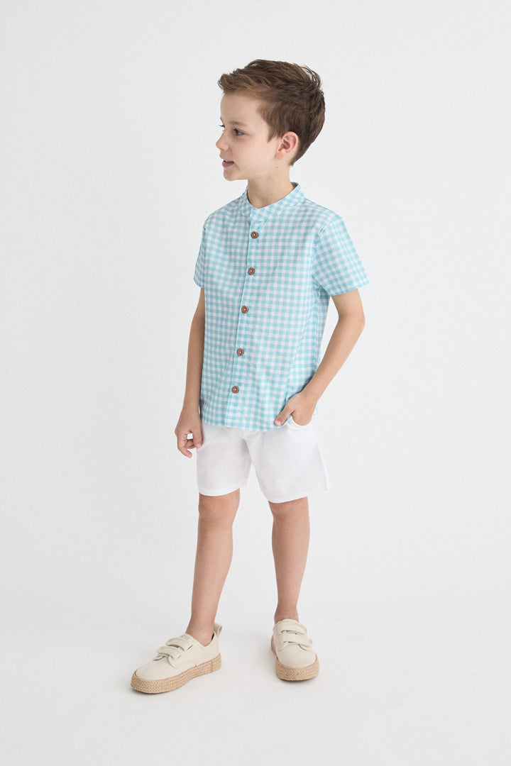 Conjunto Niño Vichy Turquesa